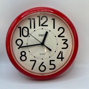 Vintage Spartus Clock - 80s Memphis Design Style - Red - Movie Prop - PARTS ONLY